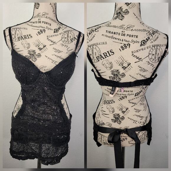Victoria's Secret Sexy Little Things Maid Apron Babydoll Lingerie Nylon 36C NWT - Picture 1 of 11